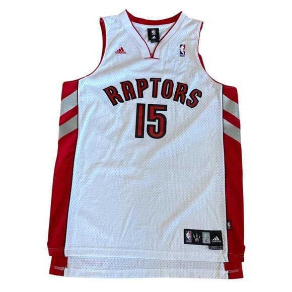 Adidas NBA Raptors Garbajosa #15 Jersey White/Red Mens Large Basketball Length+2 - Picture 1 of 12